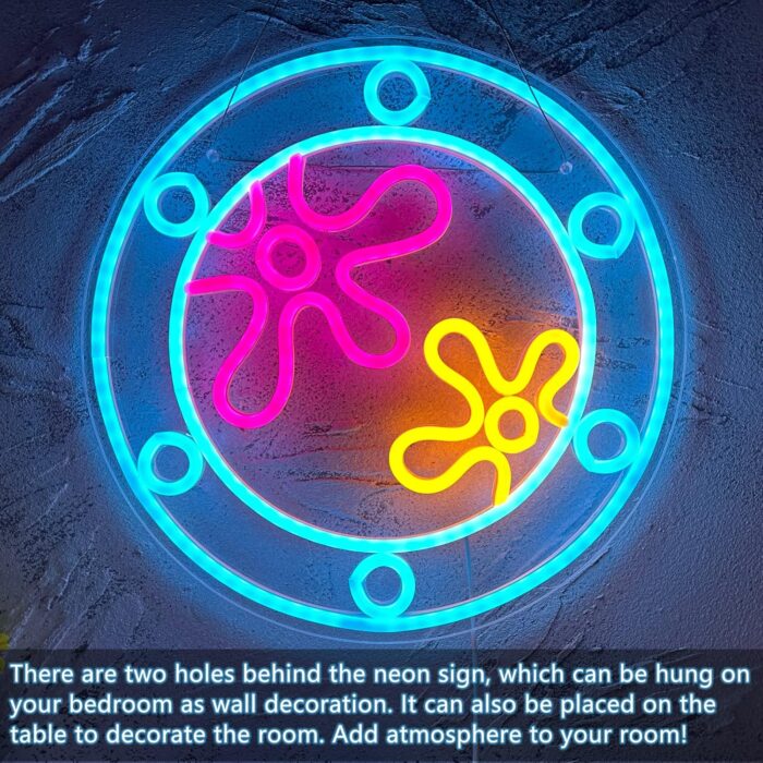 manimo Ocean World Porthole Neon Lights, LED Under Sea Porthole Neon Signs for Wall Decor,USB Night Light for Game Room Bedroom Birthday Wedding Party Gifts(13.3 * 13.3in) - Image 3