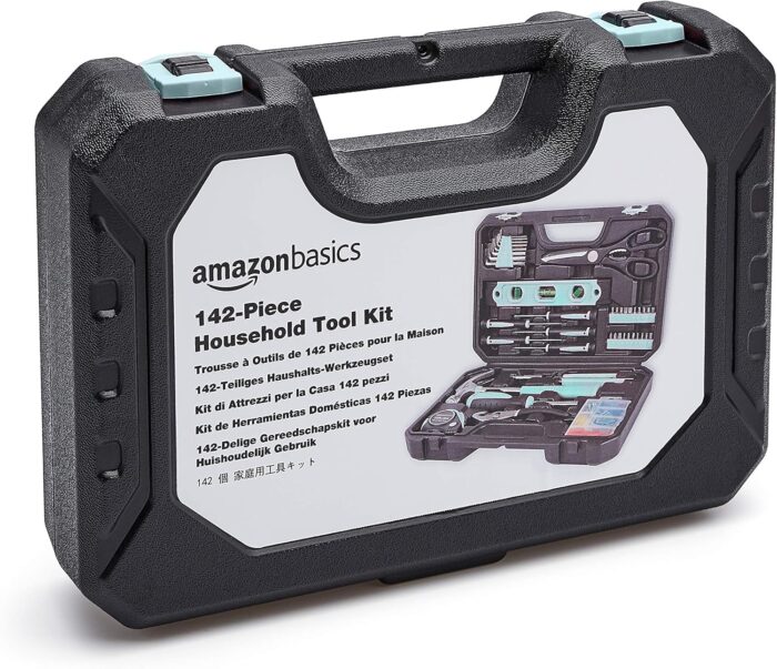 Amazon Basics Household Tool Kit With Storage Case, 142 Piece, Turquoise, 13.39 x 9.25 x 2.95 inch - Image 6