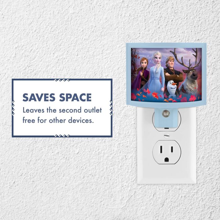 Disney Frozen Wrap Shade LED Night Light, Plug-in, Dusk to Dawn, Girls Bedroom Decor, UL-Listed, Ideal for Nursery, Bathroom, 46276 - Image 5