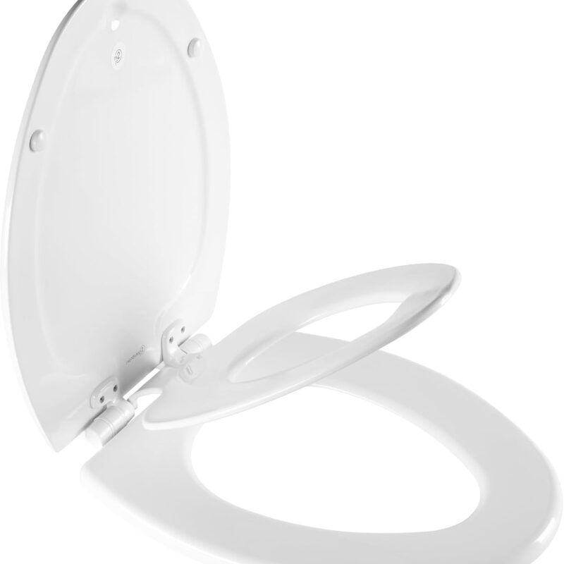 Mayfair NextStep2 Slow-Close Toilet Seat with Built-In Toddler Potty Training Seat, Removable, White, Elongated