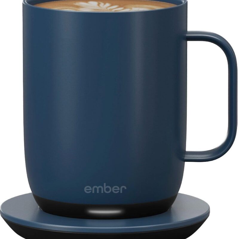 Ember Temperature Control Smart Mug 2, 14 Oz, App-Controlled Heated Coffee Mug with 80 Min Battery Life and Improved Design, (PRODUCT) navy blue