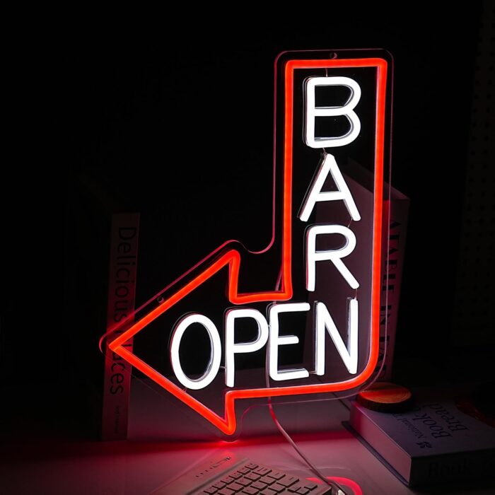Bar Neon Sign LED Open Light for Wall Decor Dimmable USB Bar Light Up Sign for Pub Restaurant Business Occasions Man Cave (15.4 * 11.8In) - Image 5