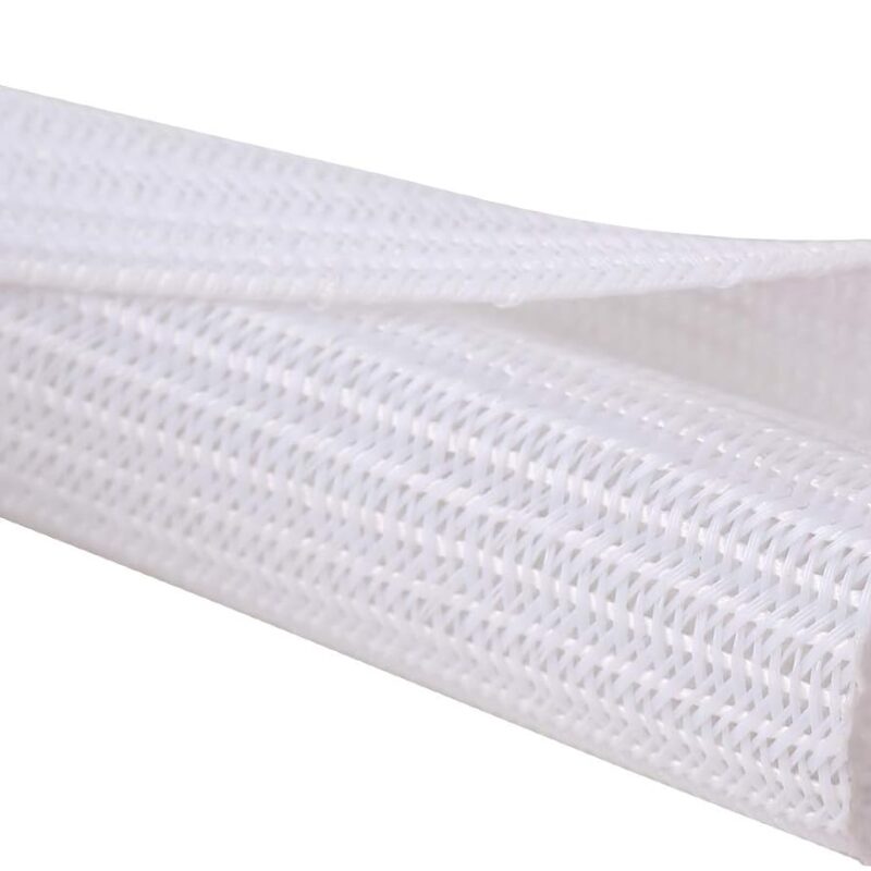 Alex Tech 25ft - 1/2 inch Cord Protector Wire Loom Tubing Cable Sleeve Split Sleeving for USB Cable Power Cord Audio Video Cable - Protect Cat from Chewing Cords - White