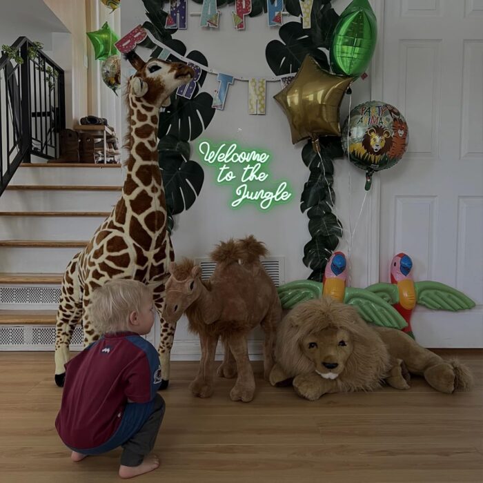 Welcome to the Jungle Neon Sign Jungle Decor Green Led Word Neon Light Signs for Wall Decor Usb Letter Light Up Sign for Garden Home Entryway Front Porch Party Gift - Image 2