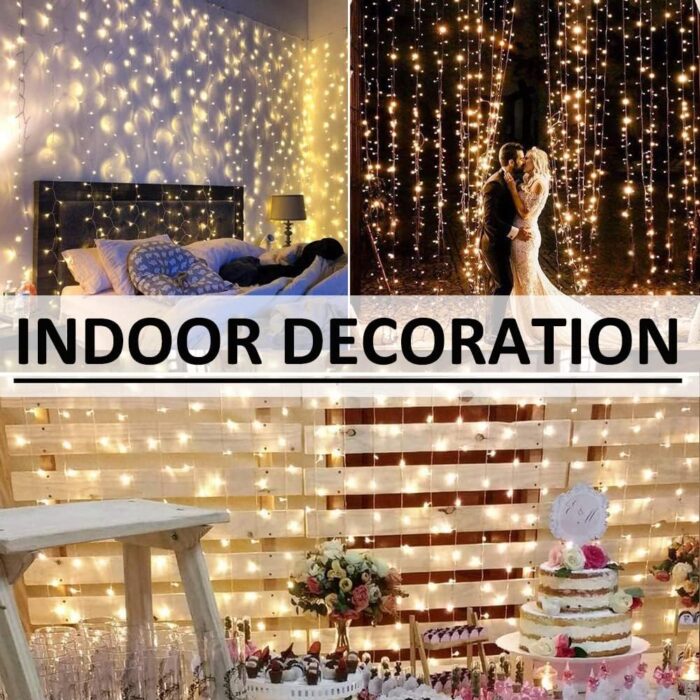 Solhice LED Curtain Lights Outdoor 40ft x10ft, 800 LED Plug in Hanging String Lights Indoor, Christmas Twinkle Lights Backdrop for Outside Backyard Patio Wedding Décor, Warm White (Not Connectable) - Image 4