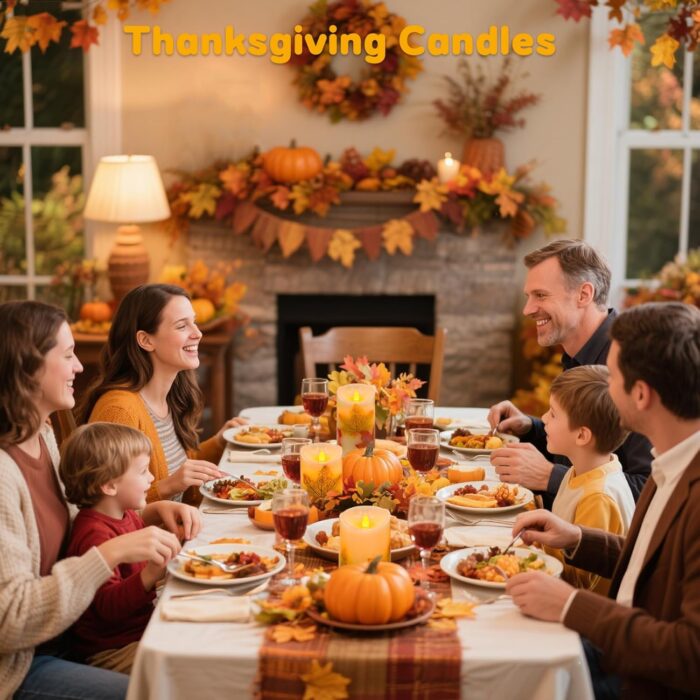 Flameless Candles Lights,Set of 3 Maple Leaf Flickering LED Candles with Remote & Timer, Dimmable LED Pillar Candles Battery Operated, Electric Candles for Thanksgiving Halloween Fall Harvest Decor - Image 4