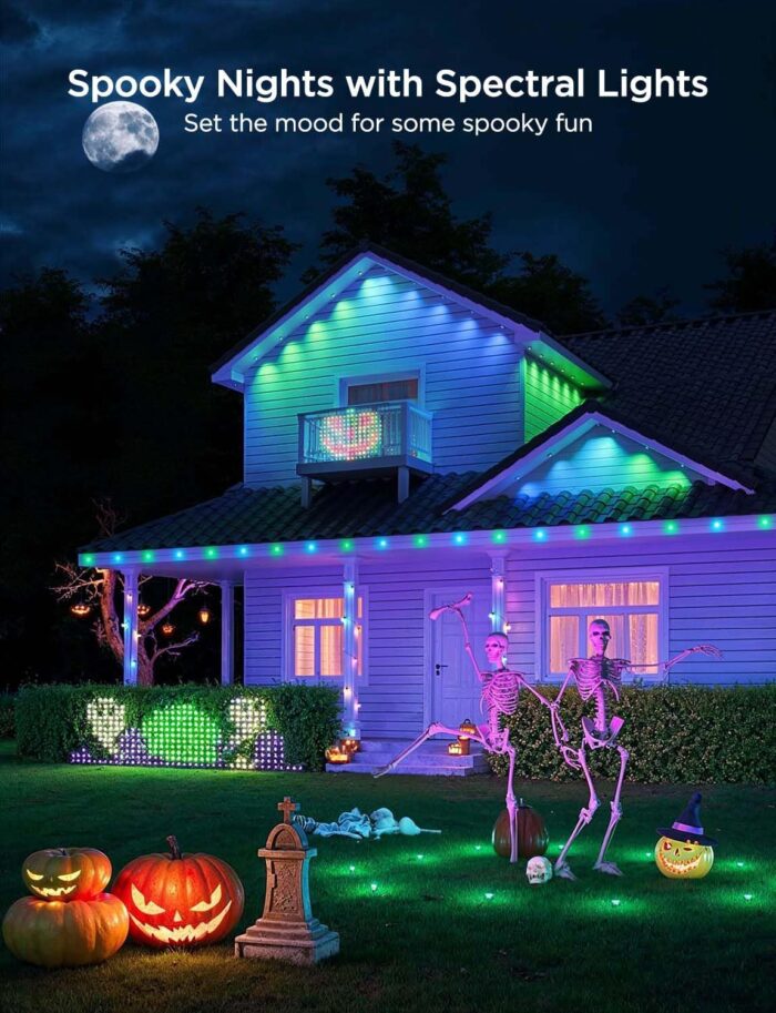 Govee Permanent Outdoor Lights 2, 100ft RGBIC Outdoor Lights with 72 LED Lights, IP67 Waterproof, 100 Scene Modes with 40lm White for Outdoor Decorations, Works with Alexa, Google Assistant, White - Image 2