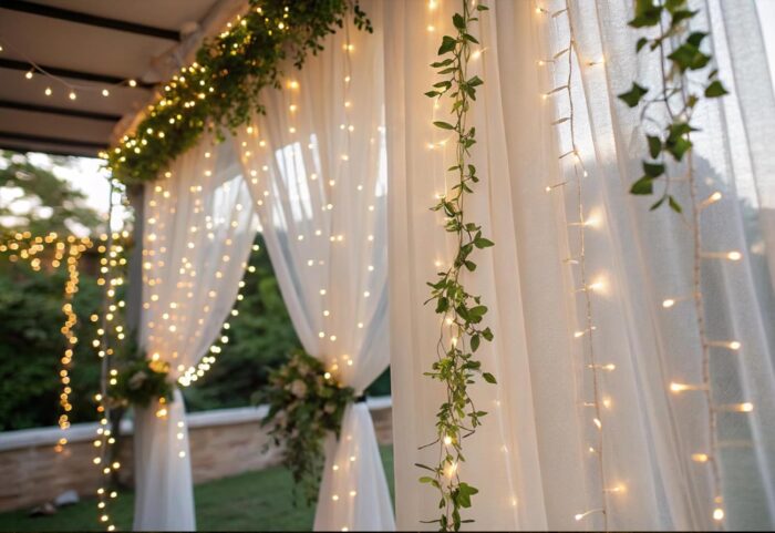 Solhice LED Curtain Lights Outdoor 40ft x10ft, 800 LED Plug in Hanging String Lights Indoor, Christmas Twinkle Lights Backdrop for Outside Backyard Patio Wedding Décor, Warm White (Not Connectable) - Image 7