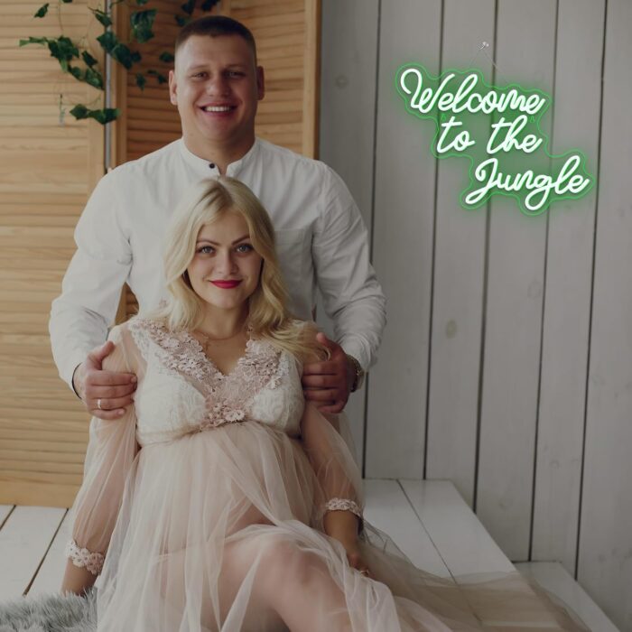 Welcome to the Jungle Neon Sign Jungle Decor Green Led Word Neon Light Signs for Wall Decor Usb Letter Light Up Sign for Garden Home Entryway Front Porch Party Gift - Image 3