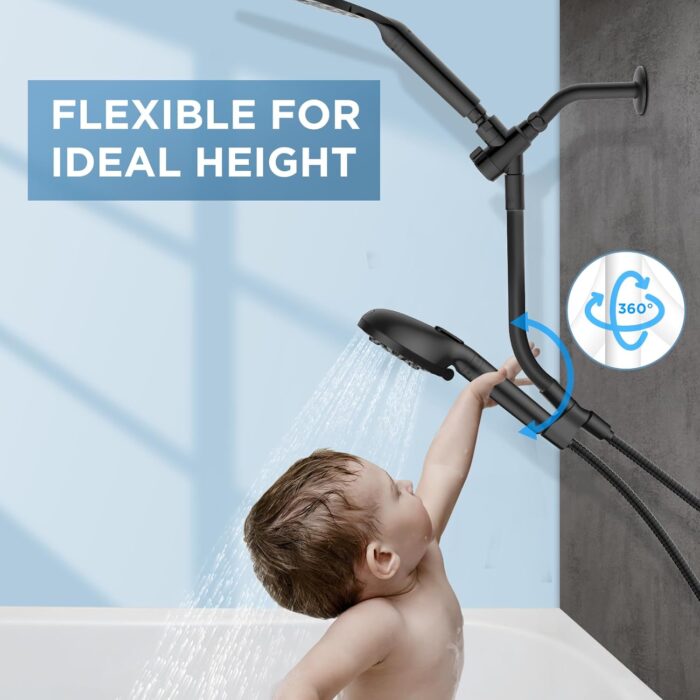 Dual Filtered Rain Shower Head Combo, High Pressure Handheld Shower Head with Adjustable Bar - Rainfall Shower Head And Showerhead with Filter for Hard Water - Removes Chlorine - Image 3