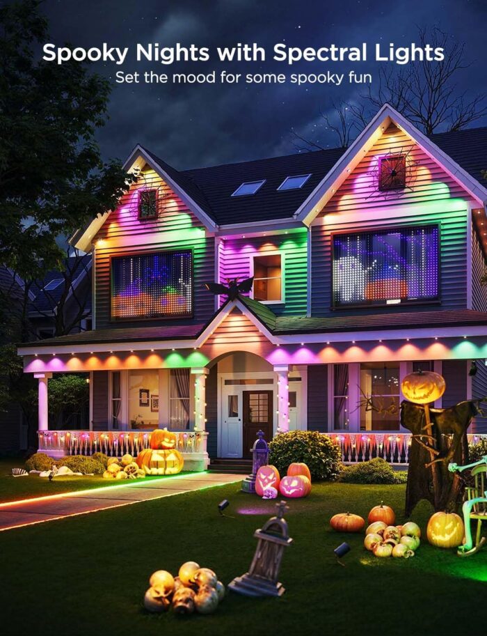 Govee Permanent Outdoor Lights Pro, 200ft with 120 RGBIC LED Lights for Daily and Accent Lighting, 75 Scene Modes for Outdoor Decor, IP67 Waterproof, Works with Alexa, Google Assistant, Matter, White - Image 2
