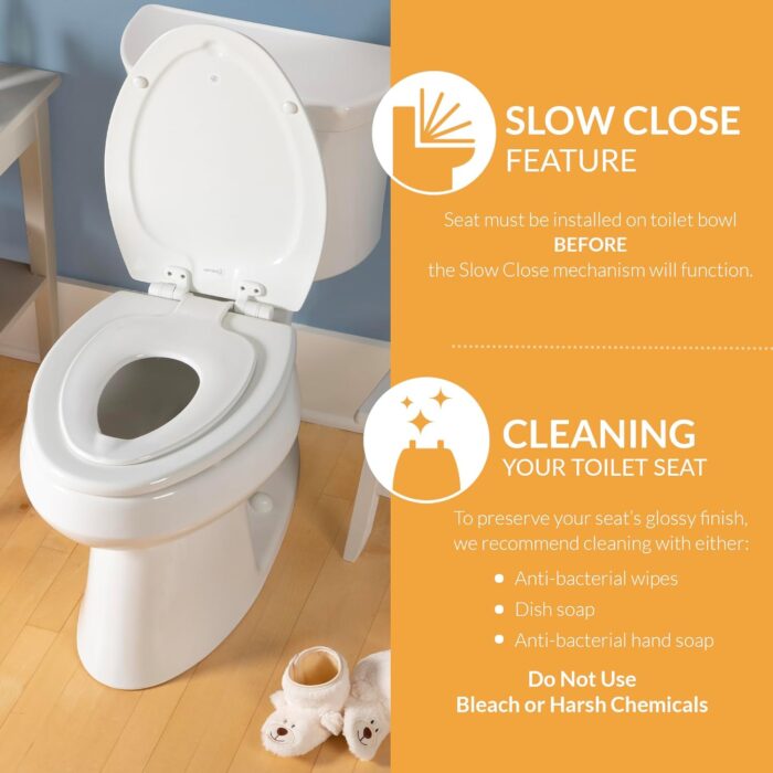Mayfair NextStep2 Slow-Close Toilet Seat with Built-In Toddler Potty Training Seat, Removable, White, Elongated - Image 12