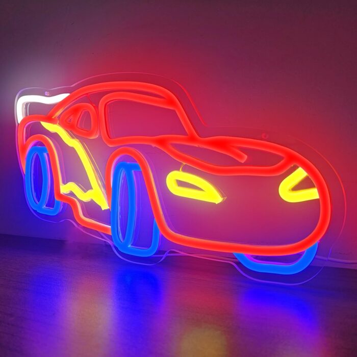 Car Neon Sign for Wall Decor Dimmable Racing Car Neon Sign Led Neon Light Neon Racing Car Sign Car Neon Lights Signs Light Up Sign for Kids Bedroom Boys Room Playroom Birthday Party Gifts, acrylic - Image 6