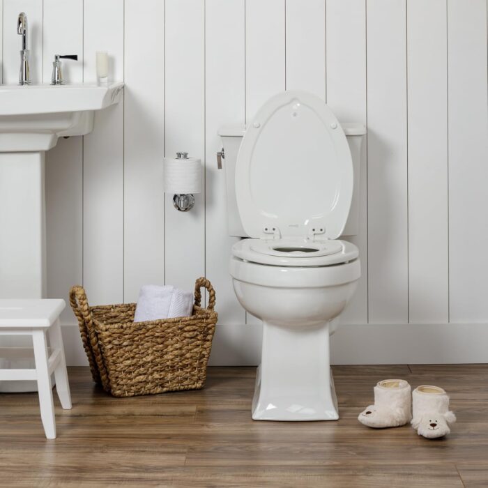 Mayfair NextStep2 Slow-Close Toilet Seat with Built-In Toddler Potty Training Seat, Removable, White, Elongated - Image 14