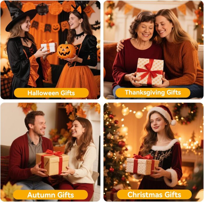 Flameless Candles Lights,Set of 3 Maple Leaf Flickering LED Candles with Remote & Timer, Dimmable LED Pillar Candles Battery Operated, Electric Candles for Thanksgiving Halloween Fall Harvest Decor - Image 8